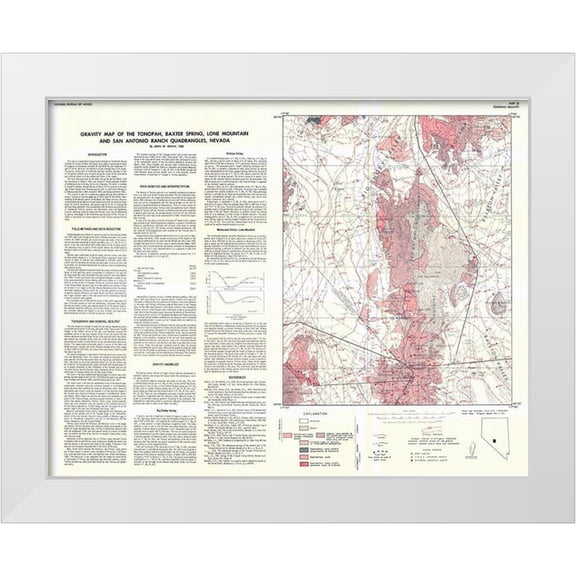 Erwin 14x12 White Modern Wood Framed Museum Art Print Titled - Ranch Quad Gravity Nevada Mines - Erwin 1968