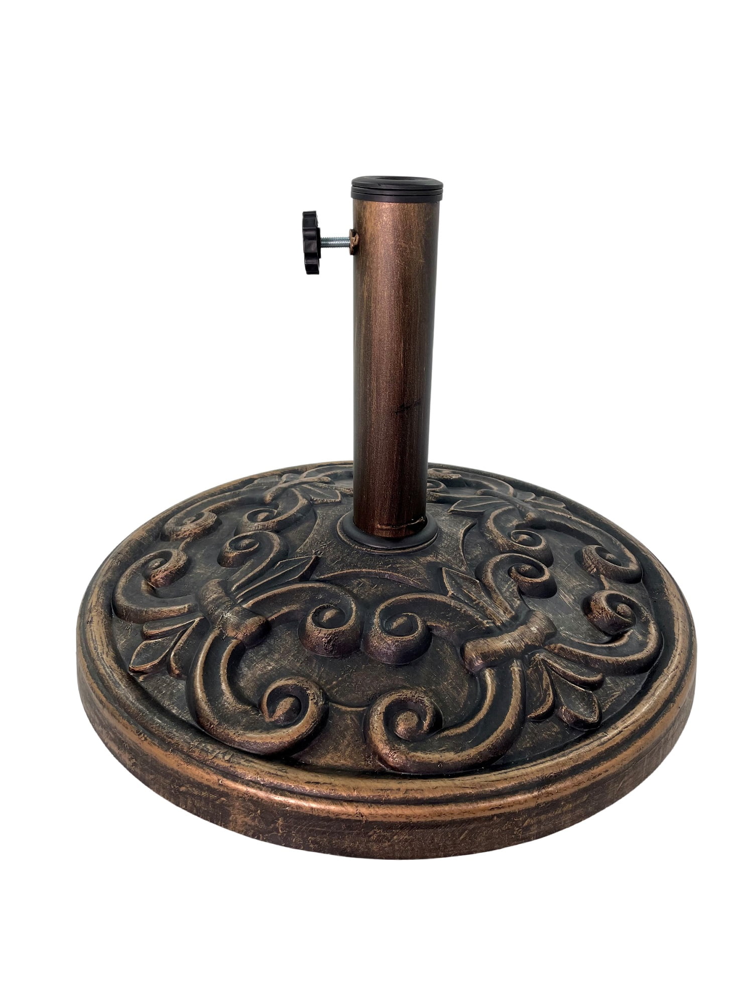 Bronze Finish Cast Resin Umbrella Stand with Celtic Rose Knot Design