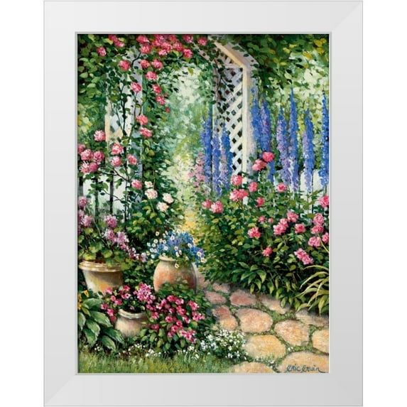 Erwin, Eric 25x32 White Modern Wood Framed Museum Art Print Titled - Busy lizy serenade