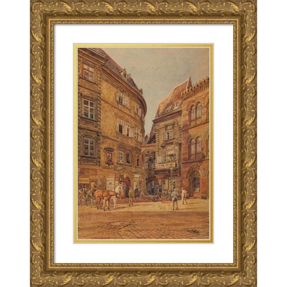 Erwin Pendl 18x24 Gold Ornate Framed and Double Matted Museum Art Print Titled - Greece and Greece Church