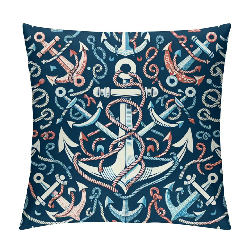 Erxjss Blue Anchors Pillow Covers, Fall Pillow Cover Cushion Case for