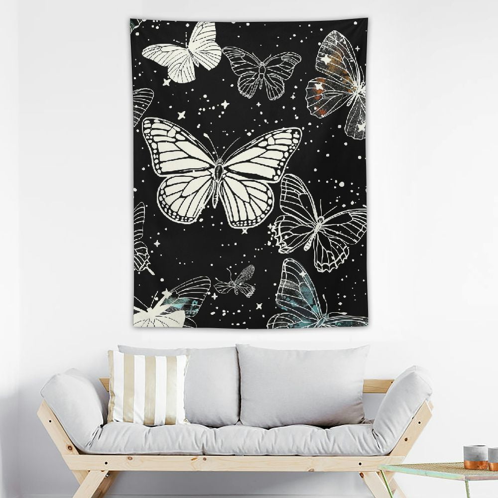 Black and White Good Vibes Only Tapestry Wall Hanging Swirl Abstrat Aesthetic Bedroom Wall Tapestries Trippy Psychedelic Hippie Tapestry Wall Art Decor for Home Living Room Dorm Walmart