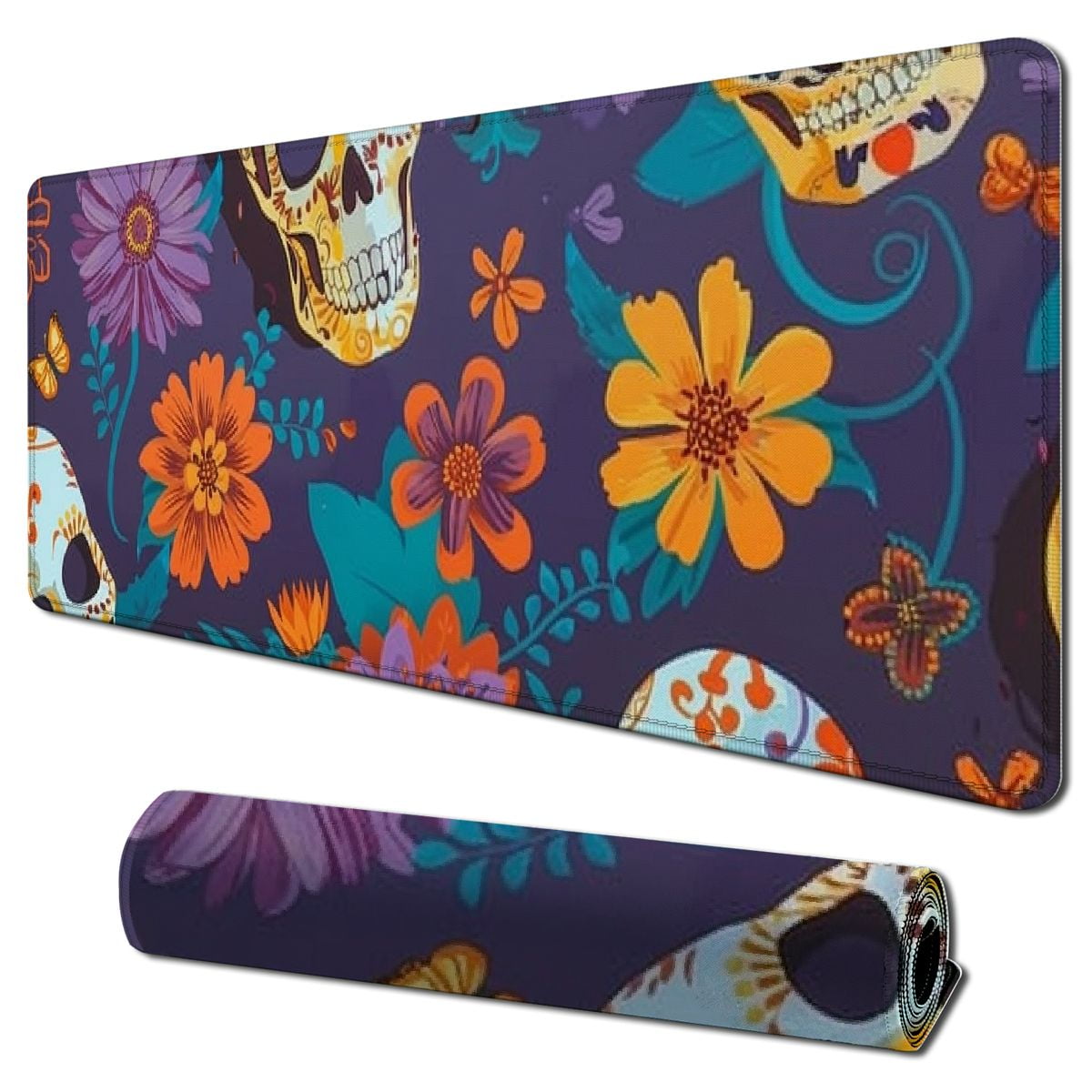 Erxjss Day of The Dead Skull Non-Slip Desk Pad,Desk Table Protector ...