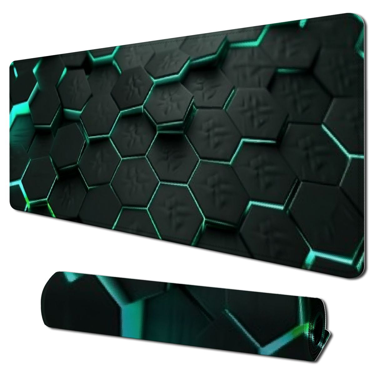 Marbled Design Fluid Pattern Gaming Mouse Pad Large Desk Mat Desk Pad For Keyboard And Mouse Mouse Mat For Office And Home Office Desk Accessories Office Decor - 31.5" L*11.8" W Green