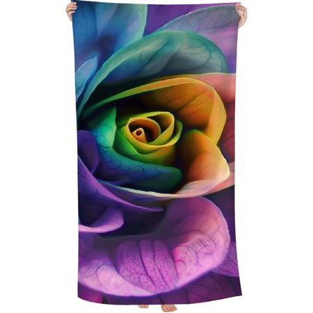 Erxjss Hand Towel Colorful Face Washcloths Fingertip Bath Towels Microfiber Quick Dry Soft Absorbent Kitchen Dish Cloth Bathroom Beach Gym Hotel Salon Spa Sport 30x60in