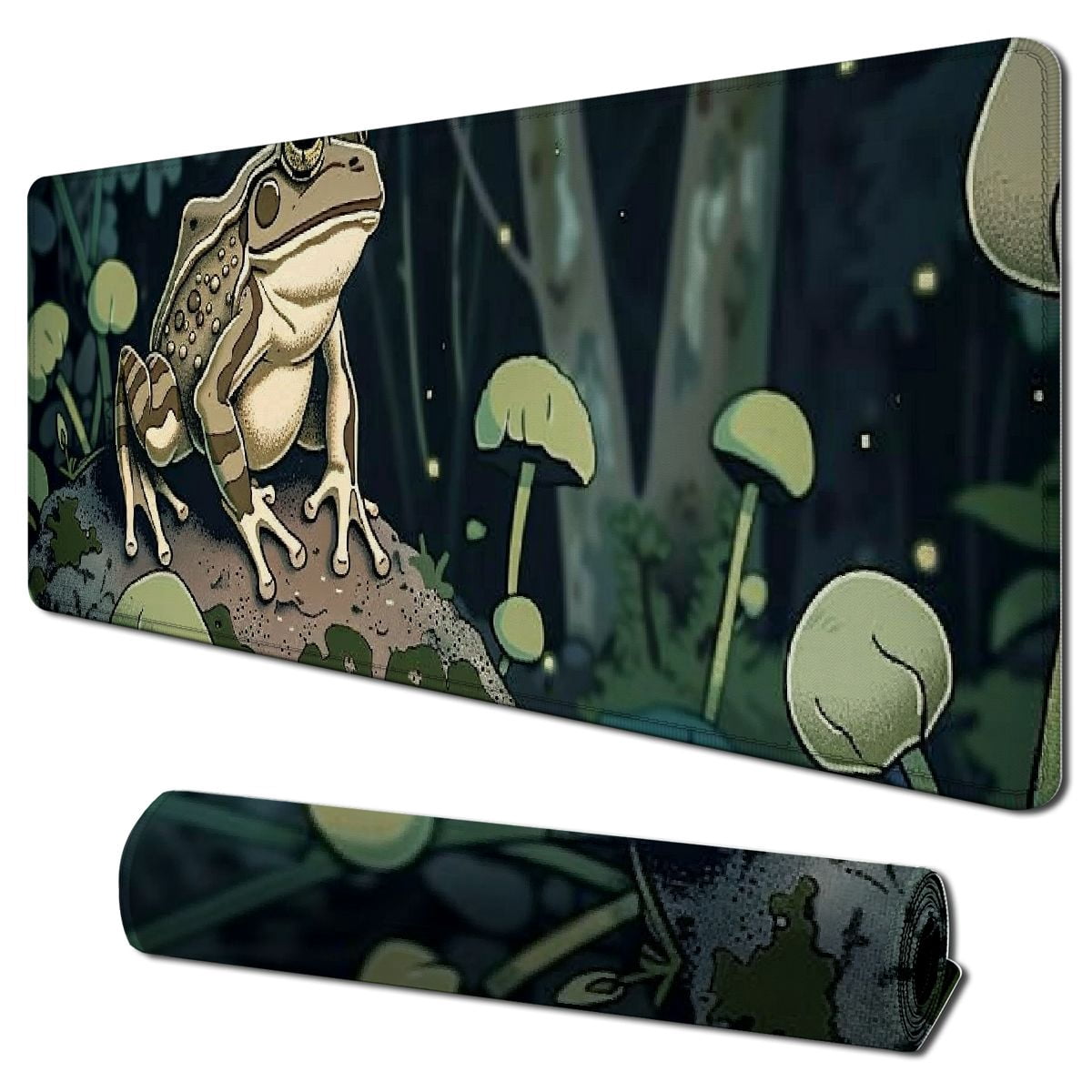 Erxjss Kawaii Mushroom Cute Frog Desk Mat Anime Gaming Mouse Pad Dark ...