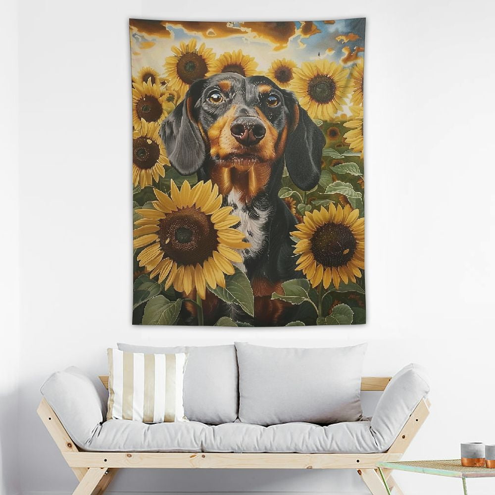 Erxjss Large Tapestry Wall Hanging Decor Sunflower Animal Cute Pet ...