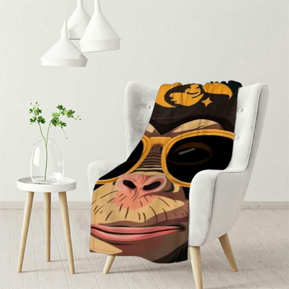 Erxjss Monkey Blankets Soft Fuzzy Blanket Throw for Girls & Boys