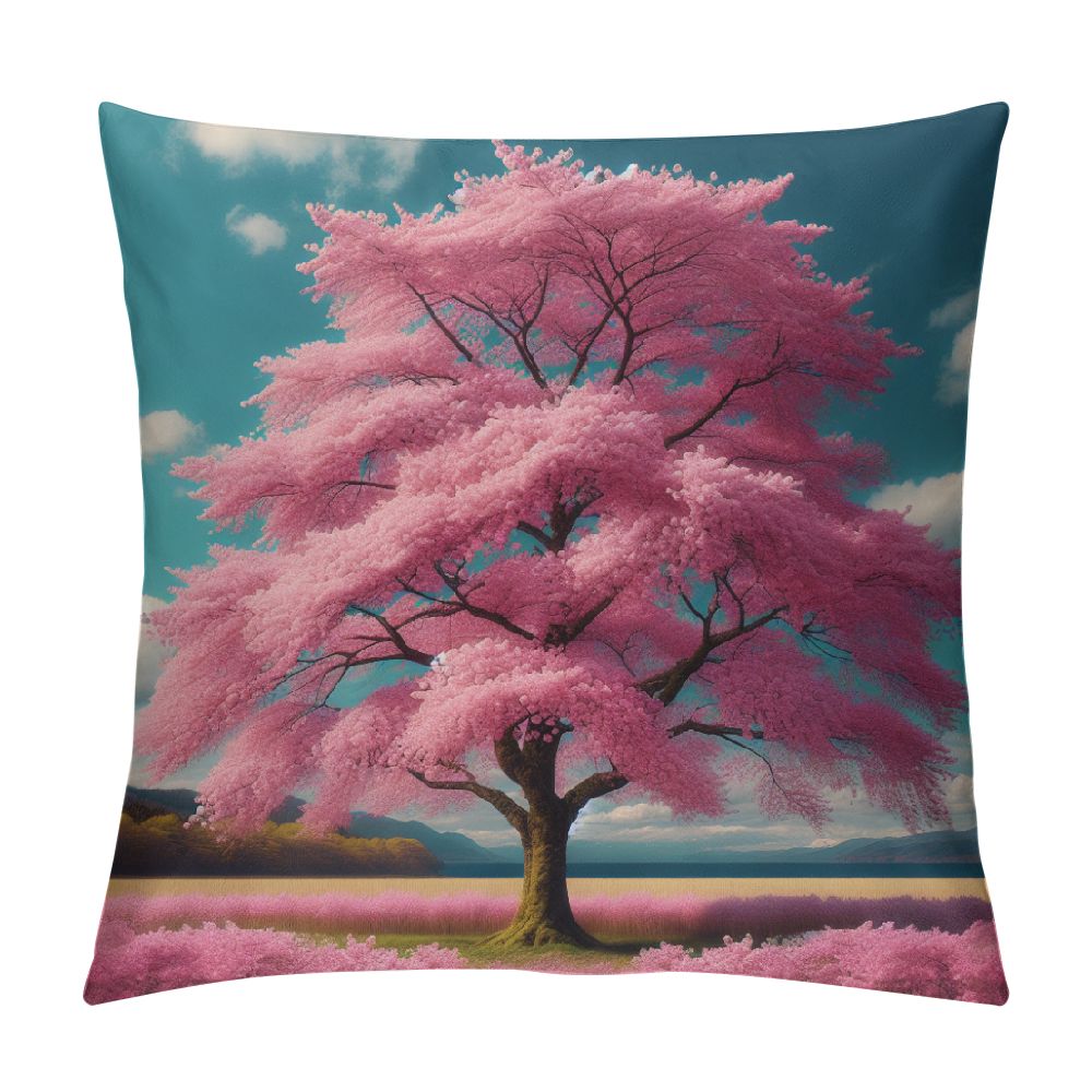 Erxjss Spring Cushion Covers Cloud Oil Painting Nature Landscape Flower