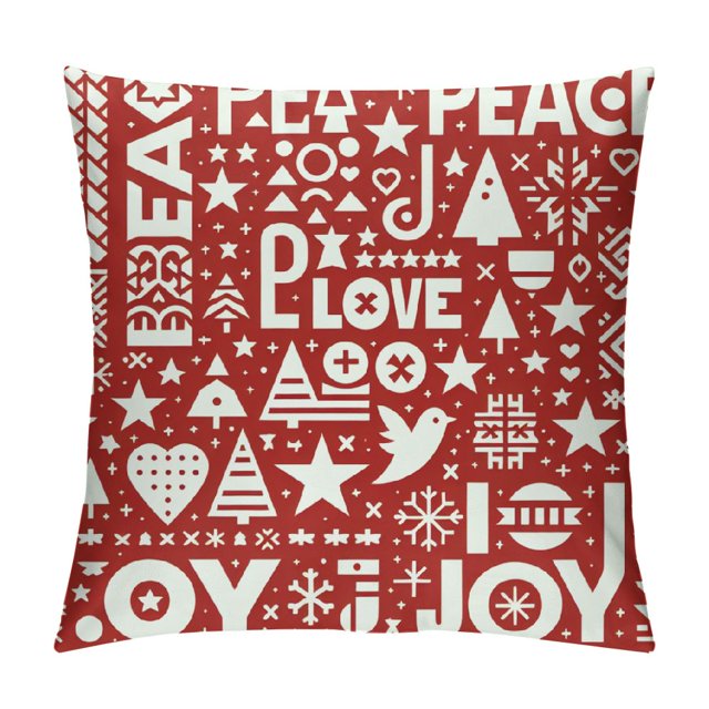 Erxjss T&H XHome Throw Pillow Covers Christmas Peace and Love Joy Words