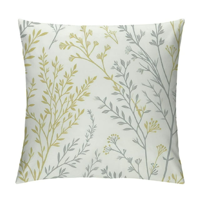 Erxjss T&H XHome Throw Pillow Covers Yellow Grey Tree Branch Farmhouse