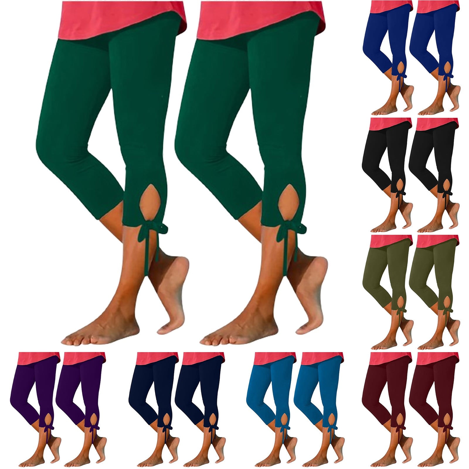 Tight Plain Hollow Out Fashion Capris Leggings