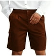 thumbnail image 1 of Eryao Big and Tall Flat Front Dress Shorts for Men Lightweight Stretch Work Golf Shorts with Pockets,Brown,XXXL, 1 of 8
