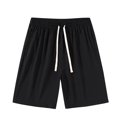 thumbnail image 1 of Eryao Breathable Work Shorts for Men Athletic Running Drawstring Shorts with Pockets Comfy Elastic Waist Short Pants,Black,L, 1 of 5