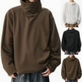 thumbnail image 1 of Eryao Cowl Neck Hoodies for Men Pullover Long Sleeve Sweatshirts Lightweight Plain Hooded Tops,White,XXXL, 1 of 6