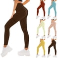 thumbnail image 1 of Eryao High Waisted Workout Tights for Women Full Length Buttery Soft Yoga Leggings Workout Athletic Lightweight Breathable Pants,Yellow XL, 1 of 6