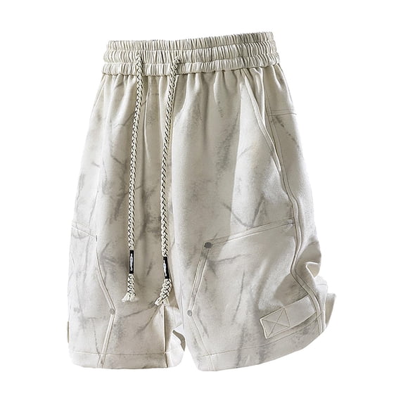 Eryao Men's Big and Tall Drawstring Shorts Casual Lightweight Elastic Waist Gym Shorts with Pockets,Khaki,XXXXL
