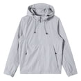 thumbnail image 1 of Eryao Men's Big and Tall UPF 50+ UV Protection Hoodie Long Sleeve Zip Up Hooded Jacket with Pockets Waterproof Outdoor Windbreaker,Gray,XXXXL, 1 of 8