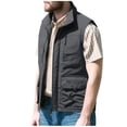 thumbnail image 1 of Eryao Men's Causal Outdoor Fishing Travel Vest Stand Collar Sleeveless Zip Up Jackets with Multi-Pockets,Gray,L, 1 of 7