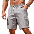 thumbnail image 1 of Eryao Men's Drawstring Cargo Shorts with Pockets Casual Elastic Waist Outdoor Shorts Breathable Lightweight Short Pants,Gray,S, 1 of 9