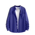 thumbnail image 1 of Eryao Men's UPF 50+ UV Protection Linen Shirt Casual Breathable Long Sleeve Button Down Blouses with Pocket,Blue,XXL, 1 of 8
