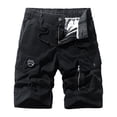 thumbnail image 1 of Eryao Men's Utility Work Cargo Shorts Elastic Waist Short Pants with Pockets Breathable Outdoor Shorts,Black,34, 1 of 9