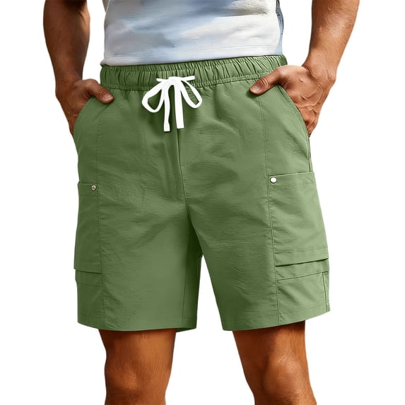 Eryao Men's Workout Cargo Shorts Summer Casual Outdoor Athletic Shorts with Pockets Breathable Lightweight Lounge Short Pants,Army Green,XXL