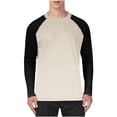 thumbnail image 1 of Eryao Mens Big and Tall UPF 50+ Rash Guard Long Sleeve Color Block Woekout Sun Shirts,Khaki,XXXXXL, 1 of 5