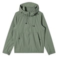 thumbnail image 1 of Eryao Mens Outdoor Windbreaker Hoodie UPF 50+ Waterproof Zip Up Sun Jacket with Pockets for Fishing Climbing,Army Green,L, 1 of 8