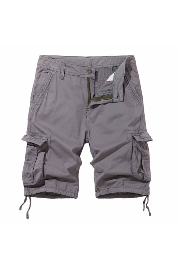 Mens Petite Shorts Lightweight Stretch Outdoor Cargo Shorts with Multi Pockets Casual Knee Length Hiking Travel Shorts,Gray,XS