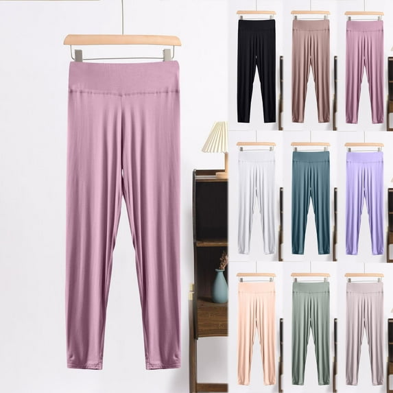 Eryao Modal Yoga Pants Women Plus Size Elastic Waist Leggings Lightweight Soft Pajama Trousers,Beige XL
