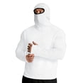 thumbnail image 1 of Eryao Outdoor Sun Hoodie Men Quick Dry Thumb Hole Long Sleeve Hooded Shirts with Full Coverage Mask Breathable Lightweight UPF 50+ Rash Guard,White,XL, 1 of 8