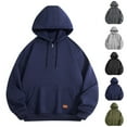 thumbnail image 1 of Eryao Oversized Hoodies for Men Quarter Zip Long Sleeve Hooded Sweatshirt Comfy Baggy Plain Pullover with Pocket,Gray,S, 1 of 4