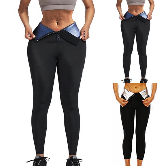 Eryao Sweat Shapewear Leggings for Women, High Waist Slim Active Pant Boxing Workout Suit Exercise Fitness Gym Pants,White M