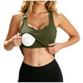 thumbnail image 1 of Eryao Women Built-in Bra Tank Tops Summer Sleeveless Casual Shirts Notch Neck Racerback Basic Cami Ribbed Knit Fitted Tank Top Army Green,XL, 1 of 7