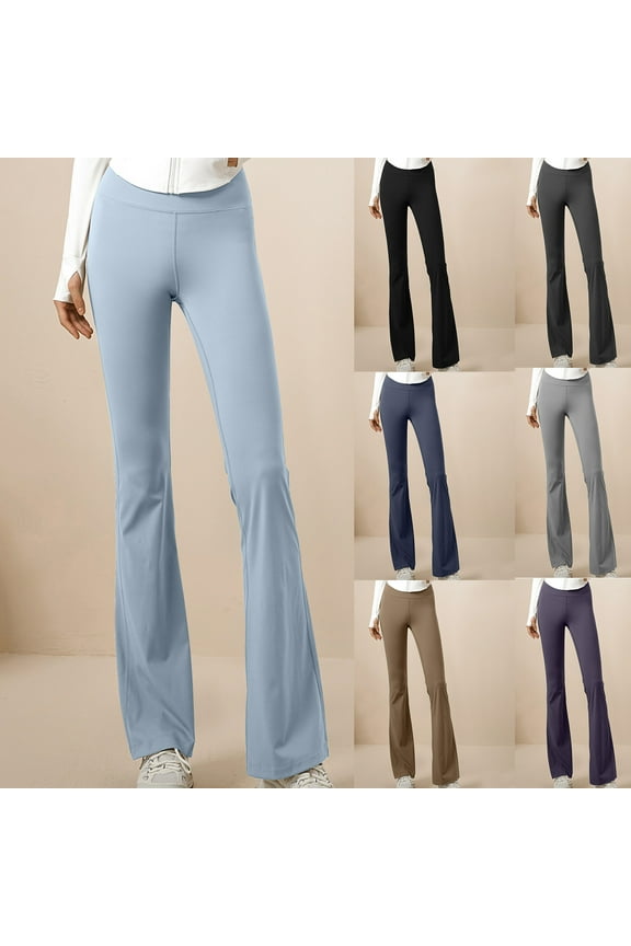 Women Flare Leggings Fold Over Bootcut Yoga Pants Casual Y2K Lounge Pants Comfy Cotton Leggings,Black L