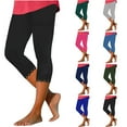 thumbnail image 1 of Eryao Women's Capri Leggings Rhinestone Trim High Waisted Yoga Pants Workout Comfy Lightweight Stretchy Workout Joggers Capris,Blue M, 1 of 6
