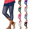 thumbnail image 1 of Eryao Women's Sheer Mesh Capri Leggings High Waisted Cropped Yoga Pants Casual Lightweight Workout Tight Pants Hot Pink S, 1 of 8