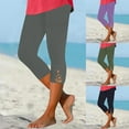 thumbnail image 1 of Eryao Womens Capri Leggings Crossover Cutout Hem Knee Length Yoga Pants Casual Comfy Cropped Lounge Pants Light Blue XXL, 1 of 7