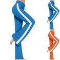 thumbnail image 1 of Eryao Womens Flare Leggings Casual Hight Waisted Drawstring Jogger Pants with Side Striped Summer Outdoor Yoga Stretchy Trousers,Blue,L, 1 of 10
