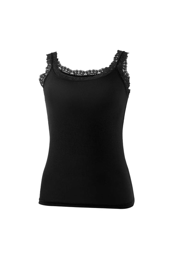 Womens Lace Tank Tops with Built in Bras for Women Summer Stretchy Camisole Shirts Fitted Sleeveless Undershirt Top 2026 Black,S