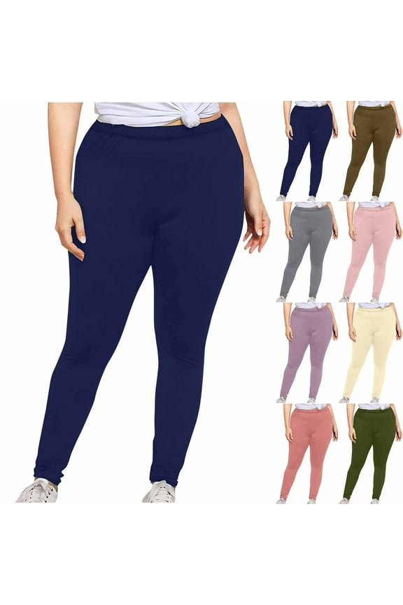 Womens Plus Size Yoga Leggings High Waisted Full Length Tight Pants Breathable Lightweight Comfy Workout Pants,Navy XXXXL