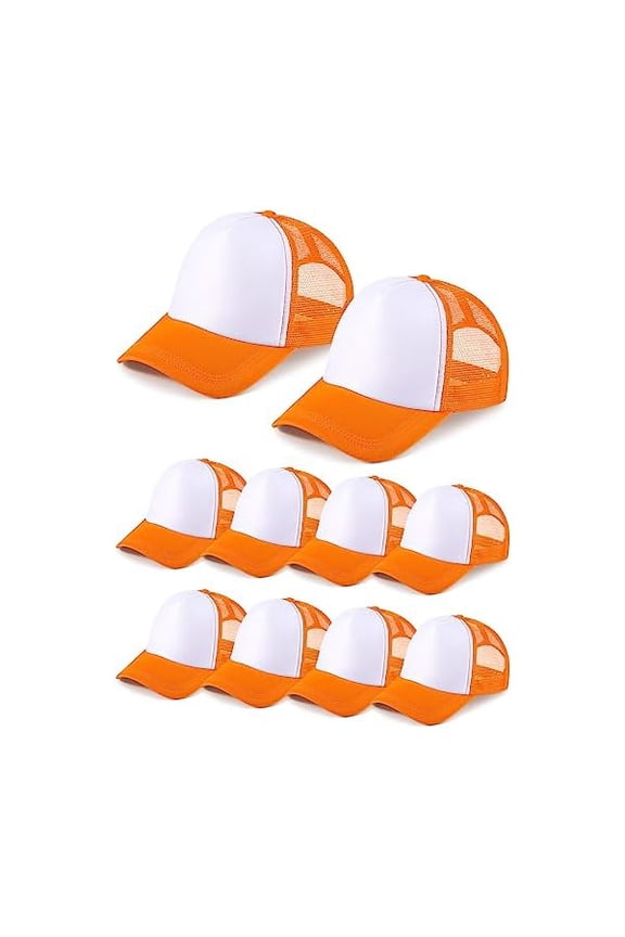 10 Pcs Sublimation Blank Trucker Hats Bulk Mesh Baseball Cap Polyester Mesh Trucker Hat for Men and Women