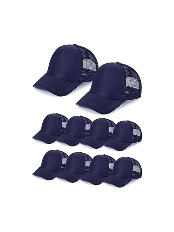 10 Pcs Sublimation Blank Trucker Hats Bulk Mesh Baseball Cap Polyester Mesh Trucker Hat for Men and Women