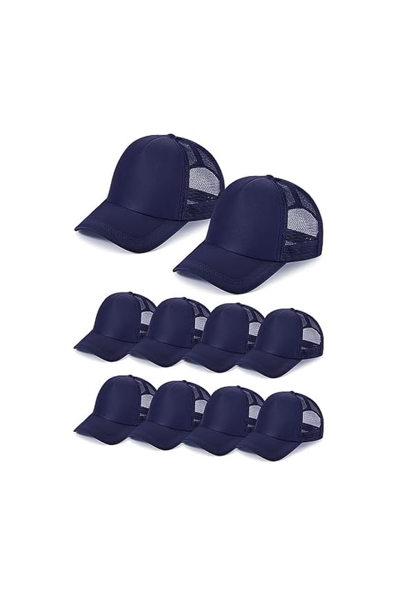 10 Pcs Sublimation Blank Trucker Hats Bulk Mesh Baseball Cap Polyester Mesh Trucker Hat for Men and Women