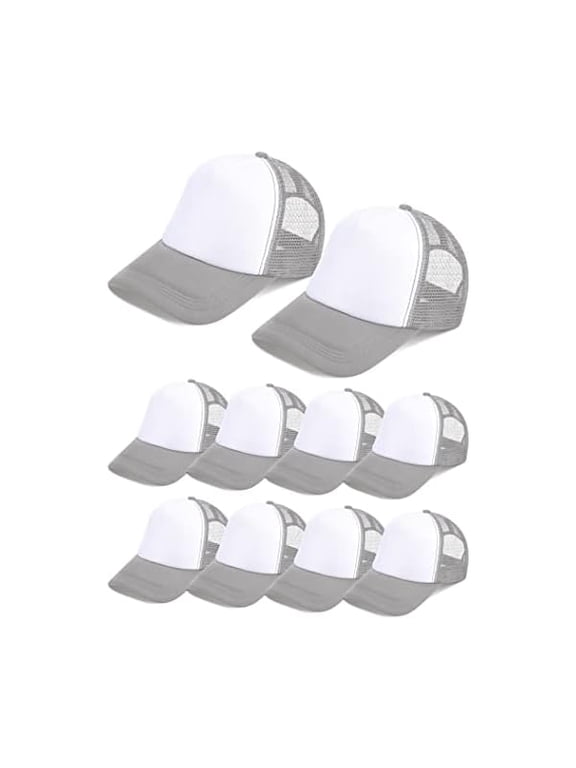 10 Pcs Sublimation Blank Trucker Hats Bulk Mesh Baseball Cap Polyester Mesh Trucker Hat for Men and Women