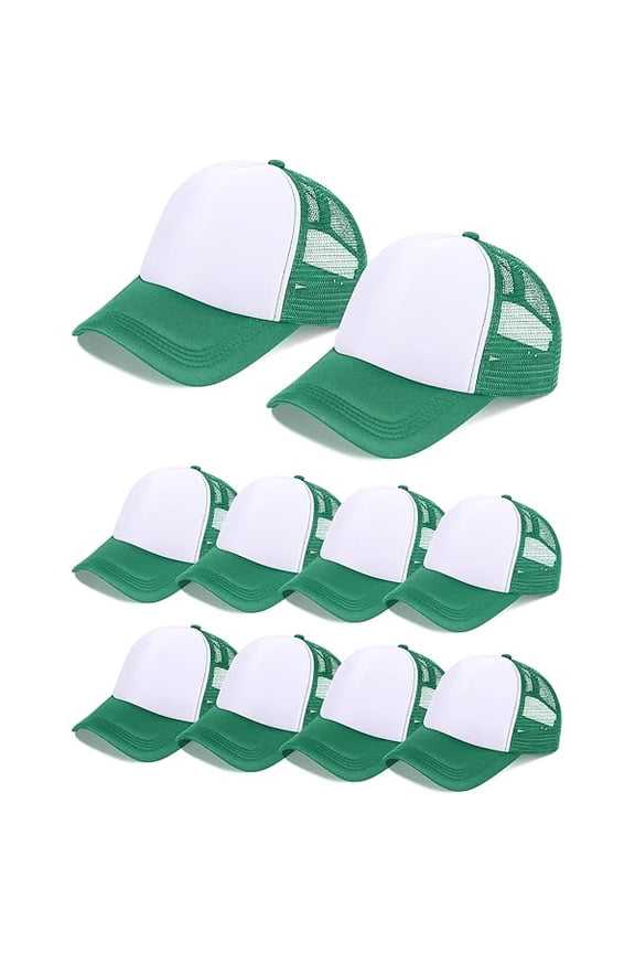 10 Pcs Sublimation Blank Trucker Hats Bulk Mesh Baseball Cap Polyester Mesh Trucker Hat for Men and Women