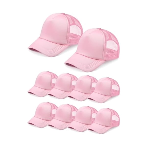 Eryueer 10 Pcs Sublimation Blank Trucker Hats Bulk Mesh Baseball Cap Polyester Mesh Trucker Hat for Men and Women