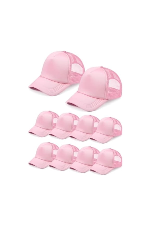 10 Pcs Sublimation Blank Trucker Hats Bulk Mesh Baseball Cap Polyester Mesh Trucker Hat for Men and Women