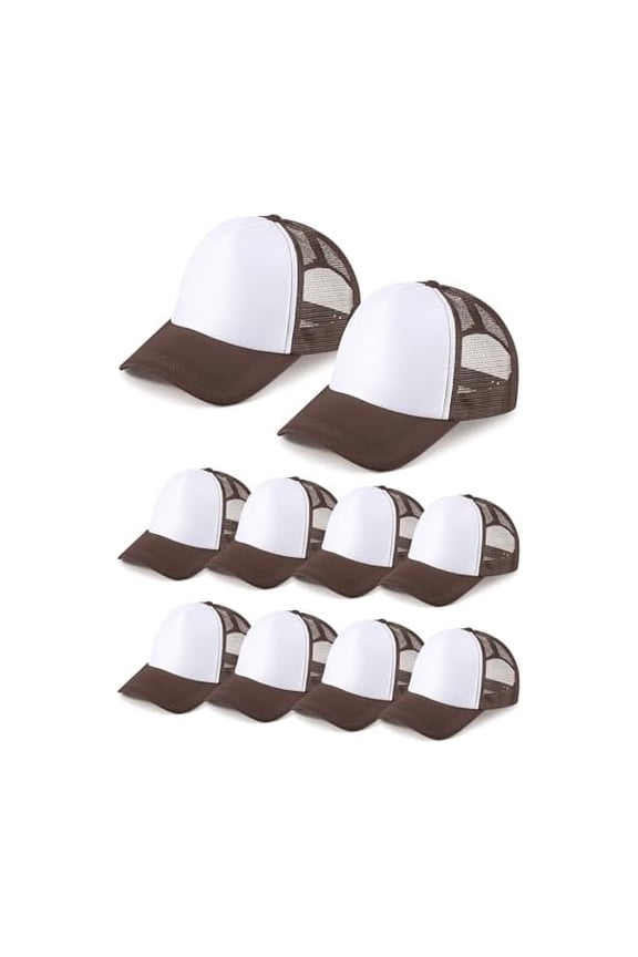 10 Pcs Sublimation Blank Trucker Hats Bulk Mesh Baseball Cap Polyester Mesh Trucker Hat for Men and Women